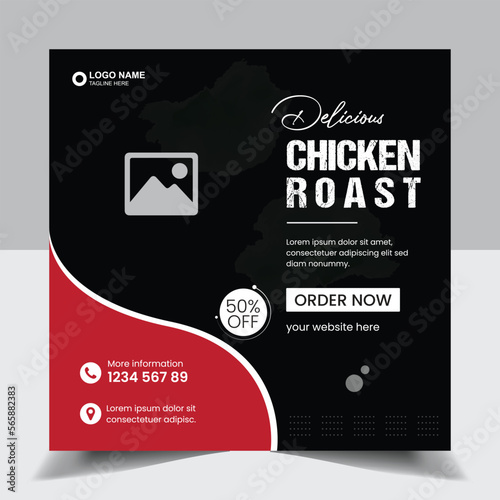 Restaurant Business social media post design templates for social media marketing  editable HQ 