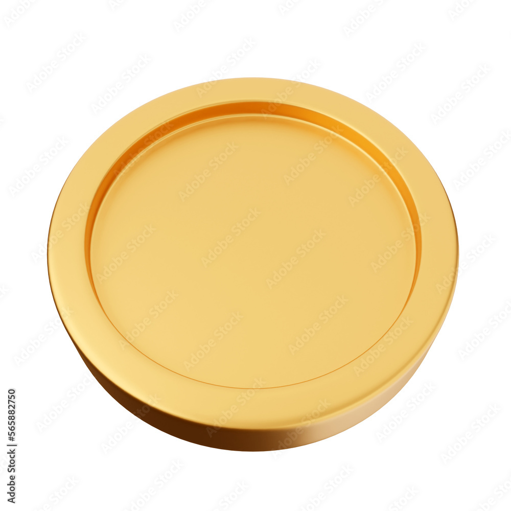 3d coin gold golden luxury icon illustration render