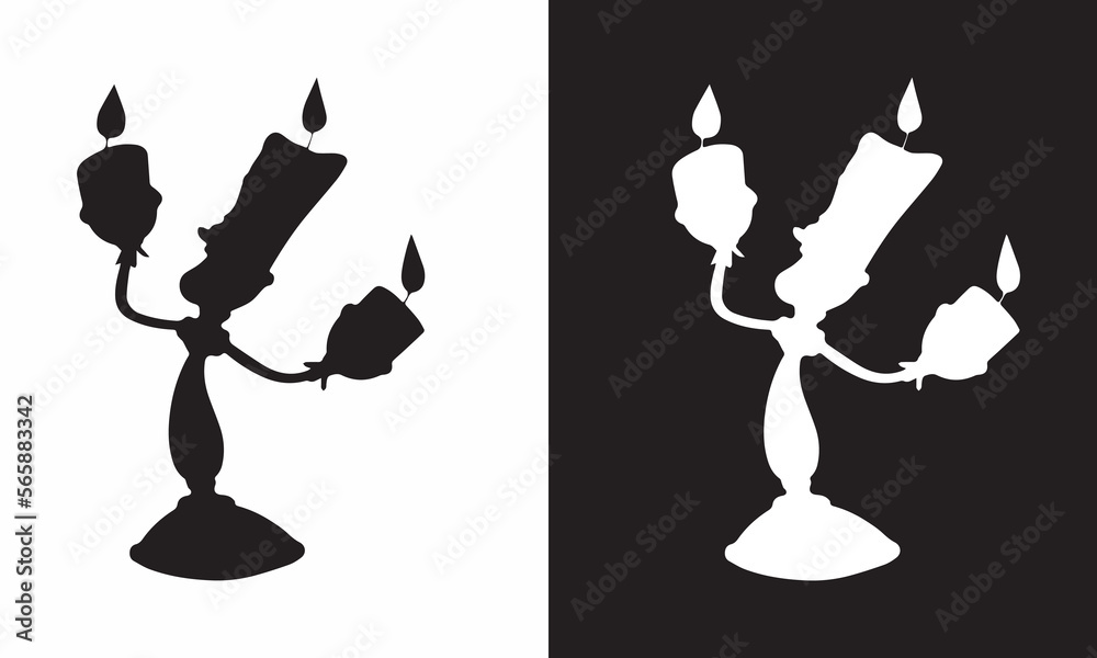 lumière beauty and the beast vector file Editable file Stock Vector