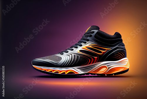 Sport Shoes Ads Illustration AI Generative