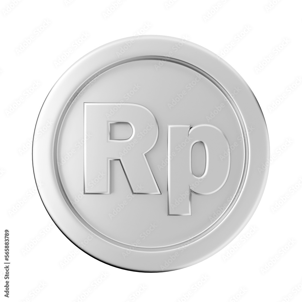 3d coin rupiah silver icon illustration render 3d coin rupiah silver icon illustration render