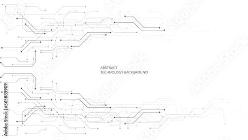 Grey white Abstract technology background, Hi-tech digital connect, Communication, High technology concept, Science background