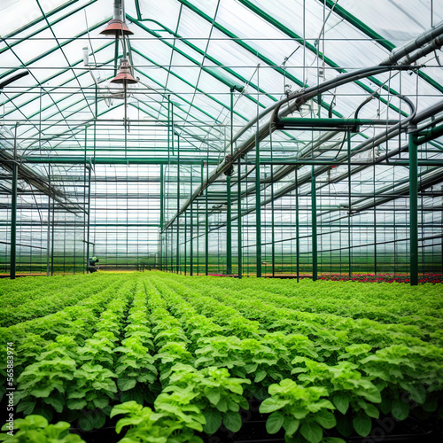 A greenhouse for growing vegetables with hydroponics.