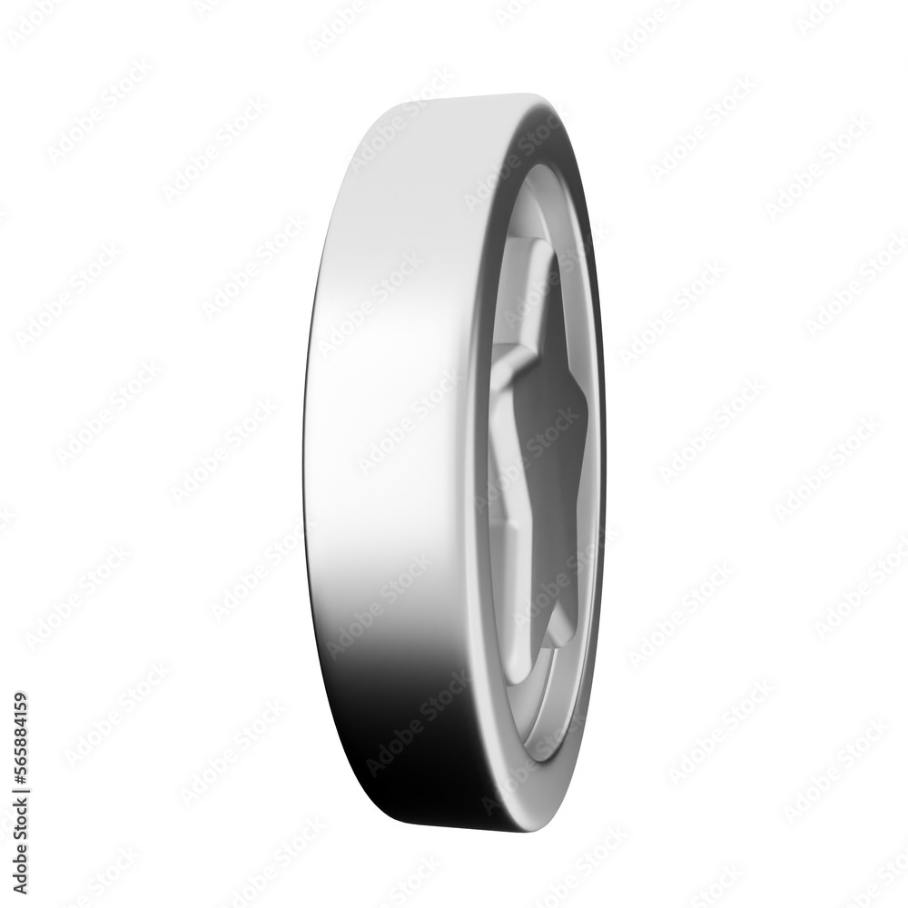 3d coin star silver icon illustration render 3d coin star silver icon illustration render