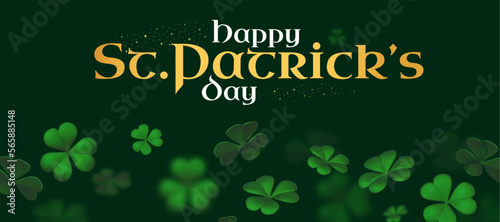 Happy St.Patrick's Day background with shamrock clower leaf. Luck and suxess.