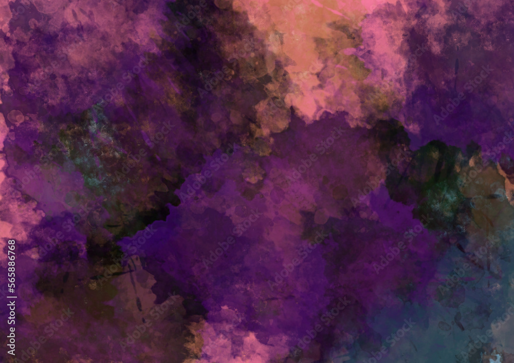 飛沫の見える鮮やかでダークな紫とピンクの背景素材