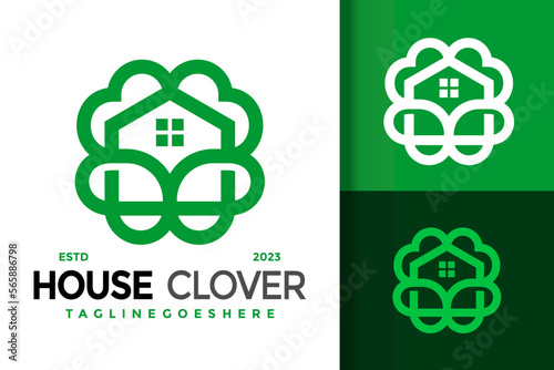 House Clover Leaf Logo Logos Design Element Stock Vector Illustration Template