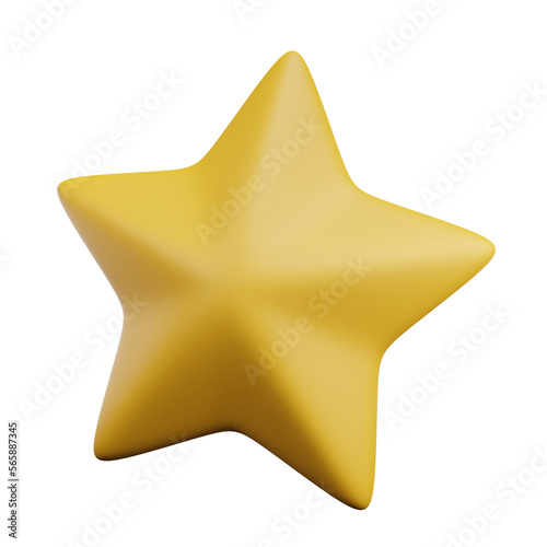 3D Star Gold Icon Quality Rank Recommend Review Win Graphic Best Award