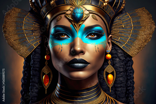 Egyptian Mythologys Goddess of Love. Generative AI, non-existent person. 