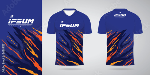 blue orange jersey sport design template