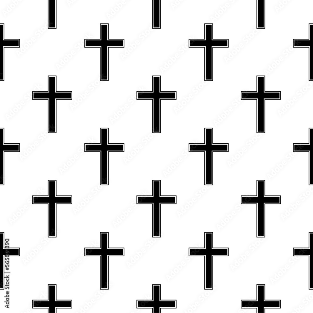 Seamless repeating pattern with a christian cross