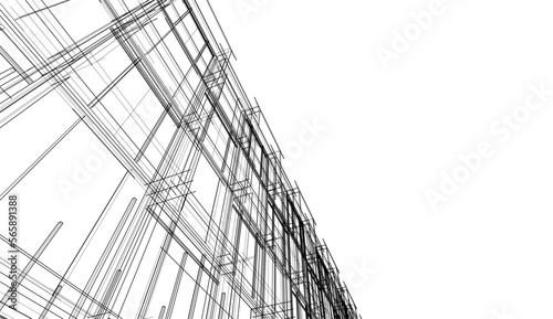 Abstract architecture building