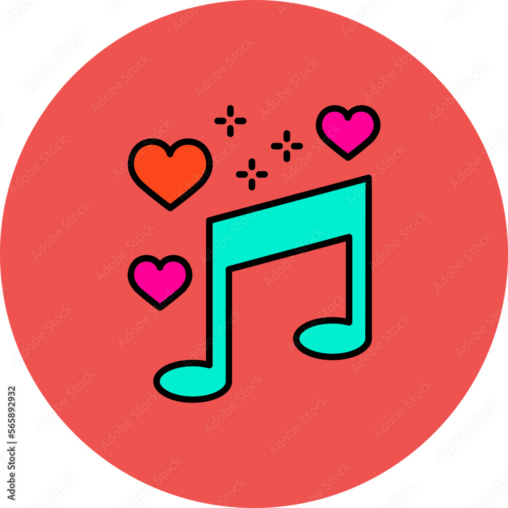 Music Multicolor Circle Filled Line Icon Music Multicolor Circle Filled Line Icon