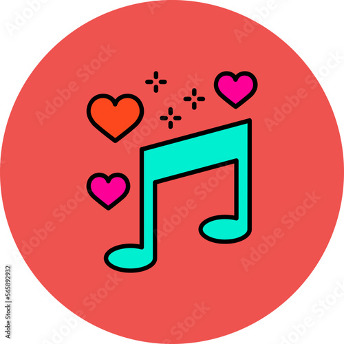 Music Multicolor Circle Filled Line Icon