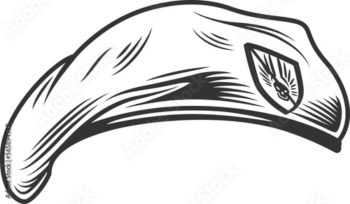 dangerous military cap.eagle tattoo vector illustration