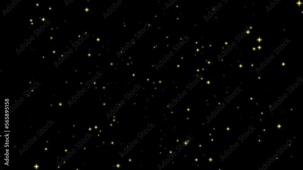 Starfall abstraction golden stars 3d background. Magic pollen on a black background 3d render. A cluster of golden stars motion graphics. High quality 4k Starfall abstraction golden stars 3d background. Magic pollen on a black background 3d render. A cluster of golden stars motion graphics. High quality 4k