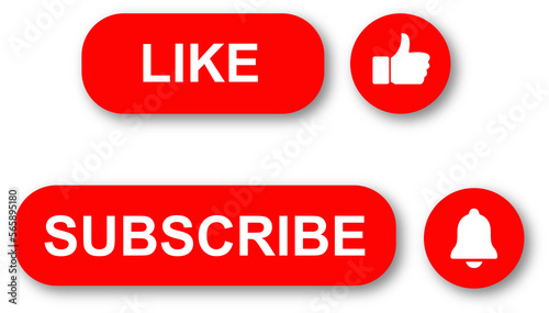 like and subscribe button set, like and subscribe icon PNG photo