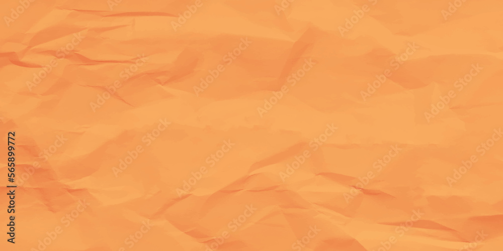 Orange creased crumpled paper texture can be use as background. Orange color crumpled sheet of paper background. Ragged orange Paper. orange waxed packing paper texture.	