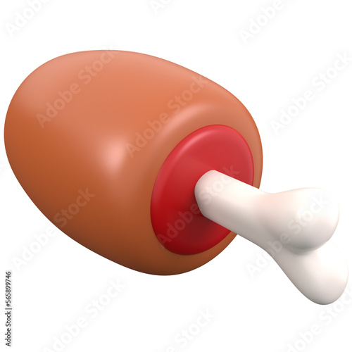 3d meat icon, for UI, poster, banner, social media post. 3D rendering