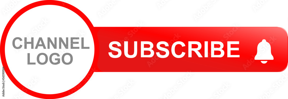 Subscribe button with bell icon for Youtube channel. red subscribe icon vector illustration Subscribe button with bell icon for Youtube channel. red subscribe icon vector illustration