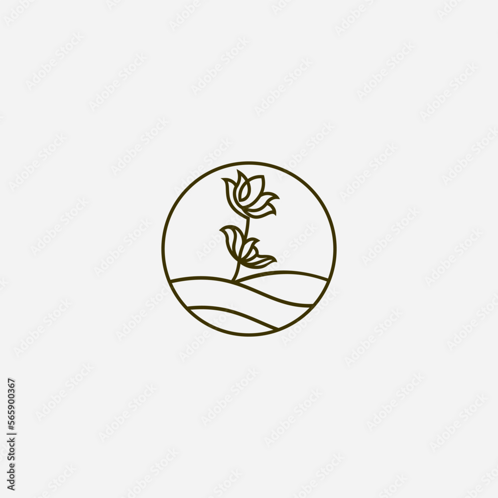 Tulip logo vector icon line illustration Tulip logo vector icon line illustration