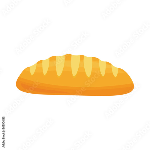 Wheat baked baguette. Isolated on white background. Perfect for cards, decorations, logo, menu, various designs