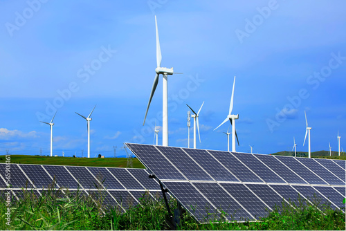 Solar photovoltaic panels and wind turbines