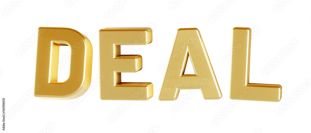 Word ‘Deal’ isolated 3D text on transparent background Word ‘Deal’ isolated 3D text on transparent background