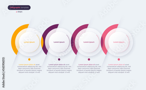 Vector minimalistic infographic template composed of 4 circles