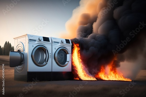 Dryer Duct Fire Solution Photgraph generative ai photo