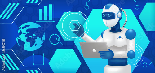 Wallpaper Mural Robots rule the tech world, 3d illustration Torontodigital.ca