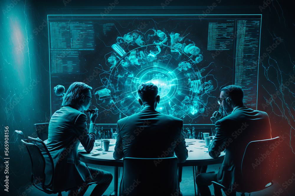 Hologram business Meeting, Generative AI Hologram business Meeting, Generative AI