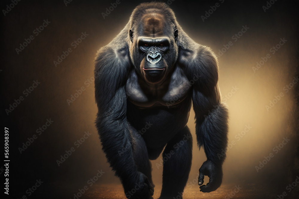Moving Silverback Gorilla, Generative AI Moving Silverback Gorilla, Generative AI