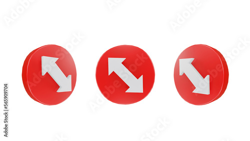 3d illustration traffic sign or arrow icon of u turn