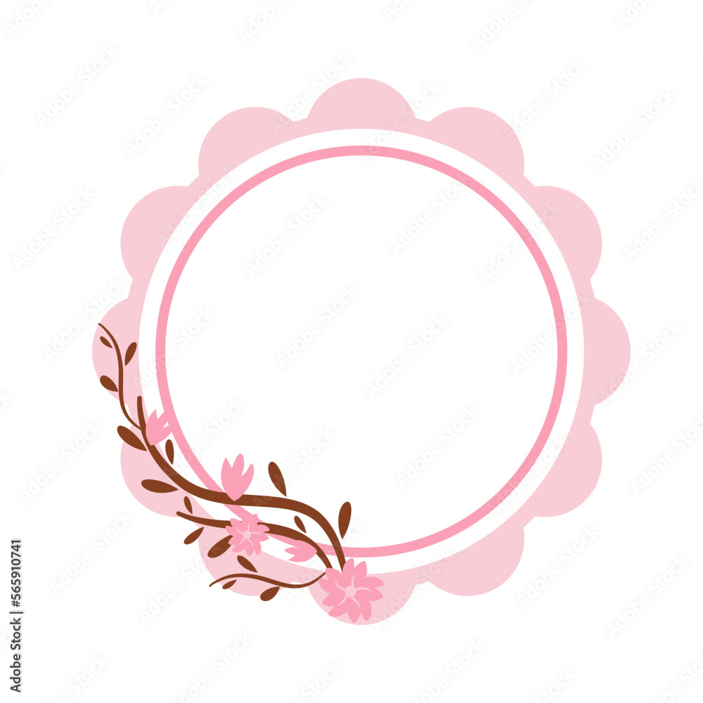 circle leaves wedding frame