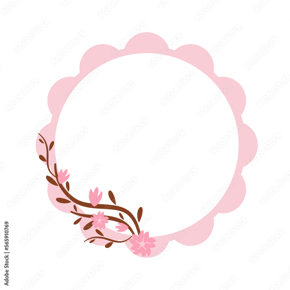 circle leaves wedding frame