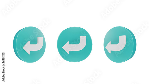 3d illustration traffic sign or arrow icon of down right arrow