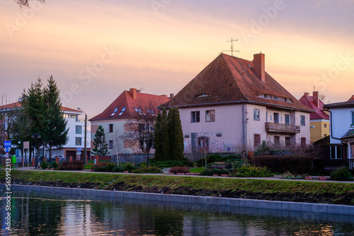 the old town at sunset