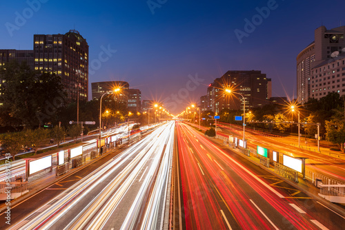 The night view of the city landscape in Beijing