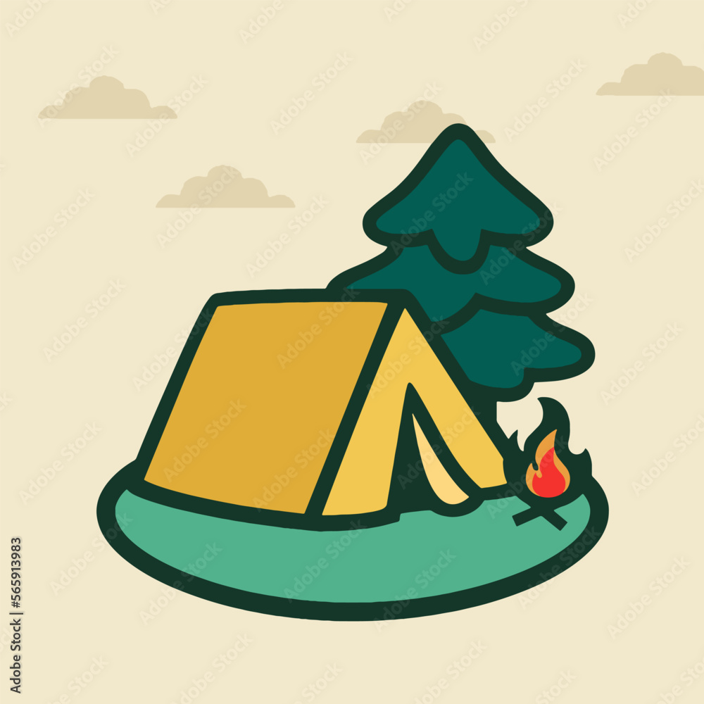 Camping Vector Art, Illustration and Graphic