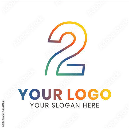 Free Download Number two 2 logo line concept illustration vector design - GFXLoad