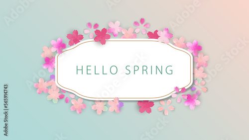 水彩の桜の花びらのデザインの背景バナーテンプレート invitation, greeting card, banner template, web banner