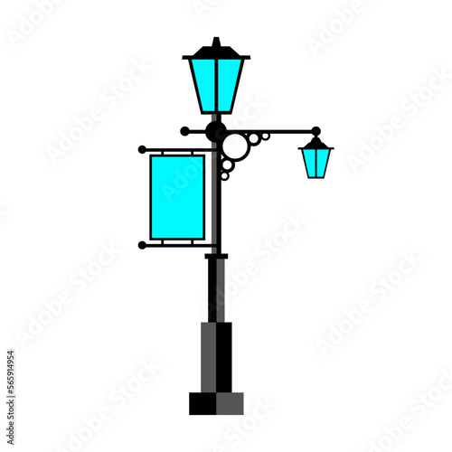 garden lamppost with banner