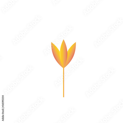 Linear flower logo design. Elegant leaf stalk premium vector logotype