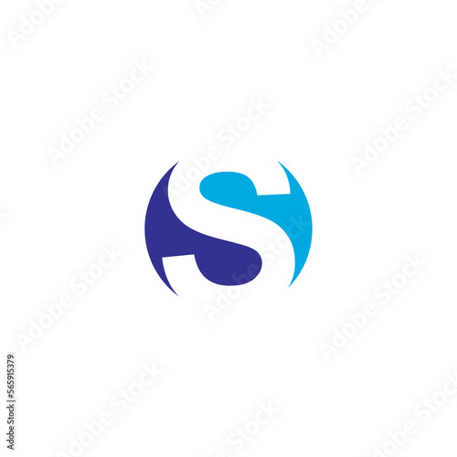 Circle Letter S Logo Vector Design