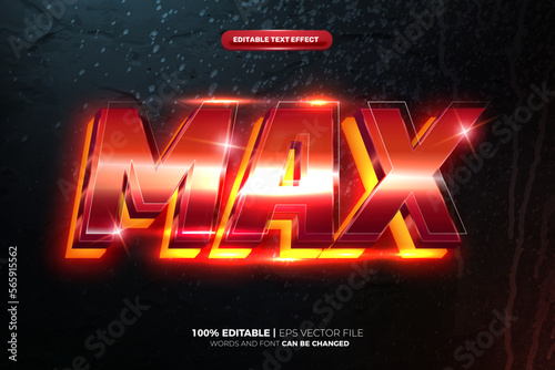 max speed glow red metal steel cinematic 3d editable text effect