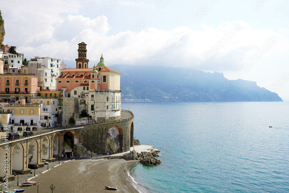 Beautiful view of Atrani village on Amalfi Coast, Italy