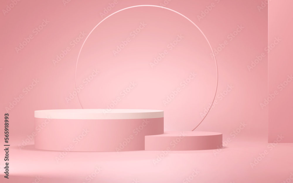 Podium abstract background. Geometric shape. Pink colors scene. Minimal 3d rendering. Scene with geometrical background. 3d render Podium abstract background. Geometric shape. Pink colors scene. Minimal 3d rendering. Scene with geometrical background. 3d render