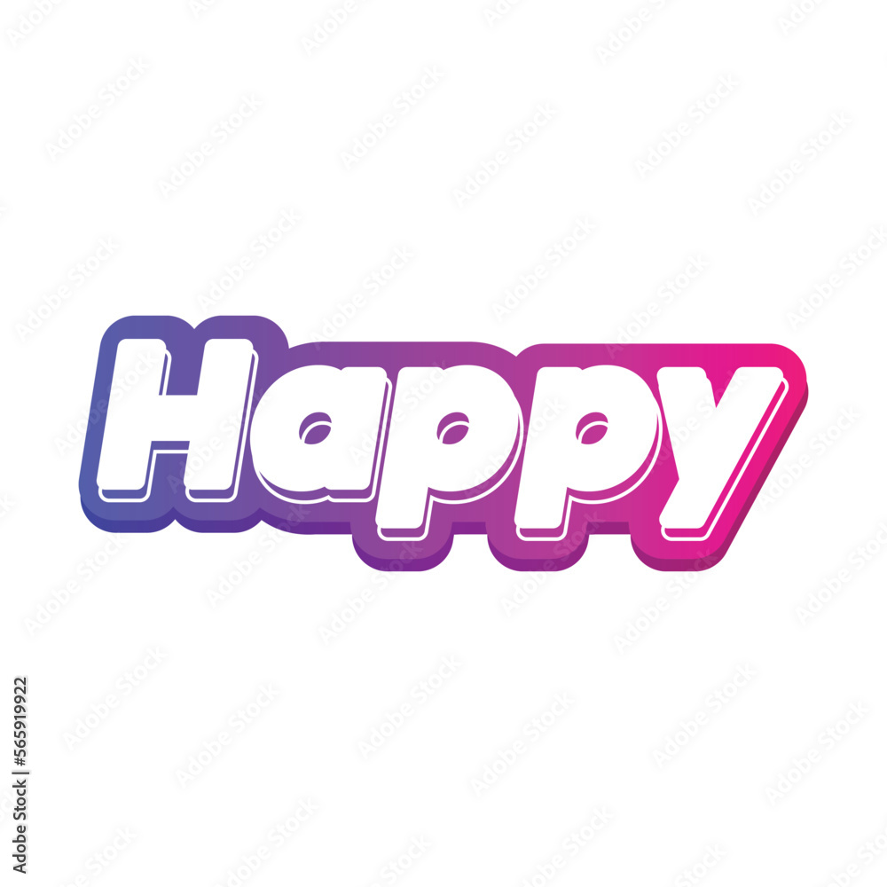 Bold happy text effect design. happy vector lettering background. Bold happy text effect design. happy vector lettering background.