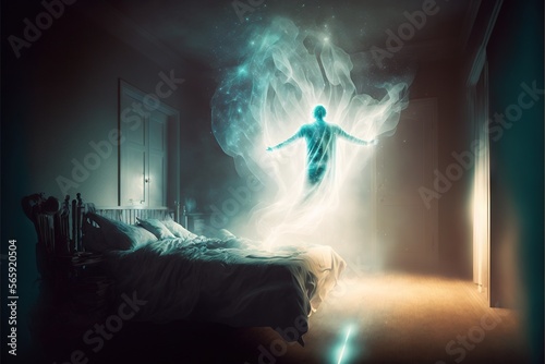 Lucid dreaming astral projection illustration generative ai